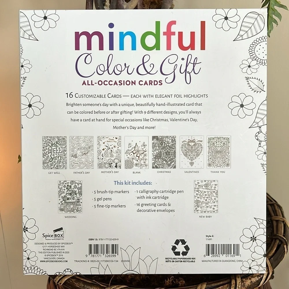 Brand New Mindful Color & Gift All-Occasion Cards Stationary Calligraphy Markers